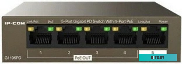 G1105PD Гигабитный коммутатор IP-COM G1105PD-5-портовый PD с 4 портами PoE