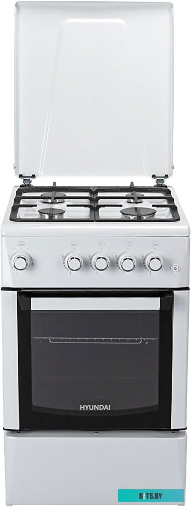 RGG225 Плита Газовая Hyundai RGG225 белый (металлическая крышка) реш.чугун