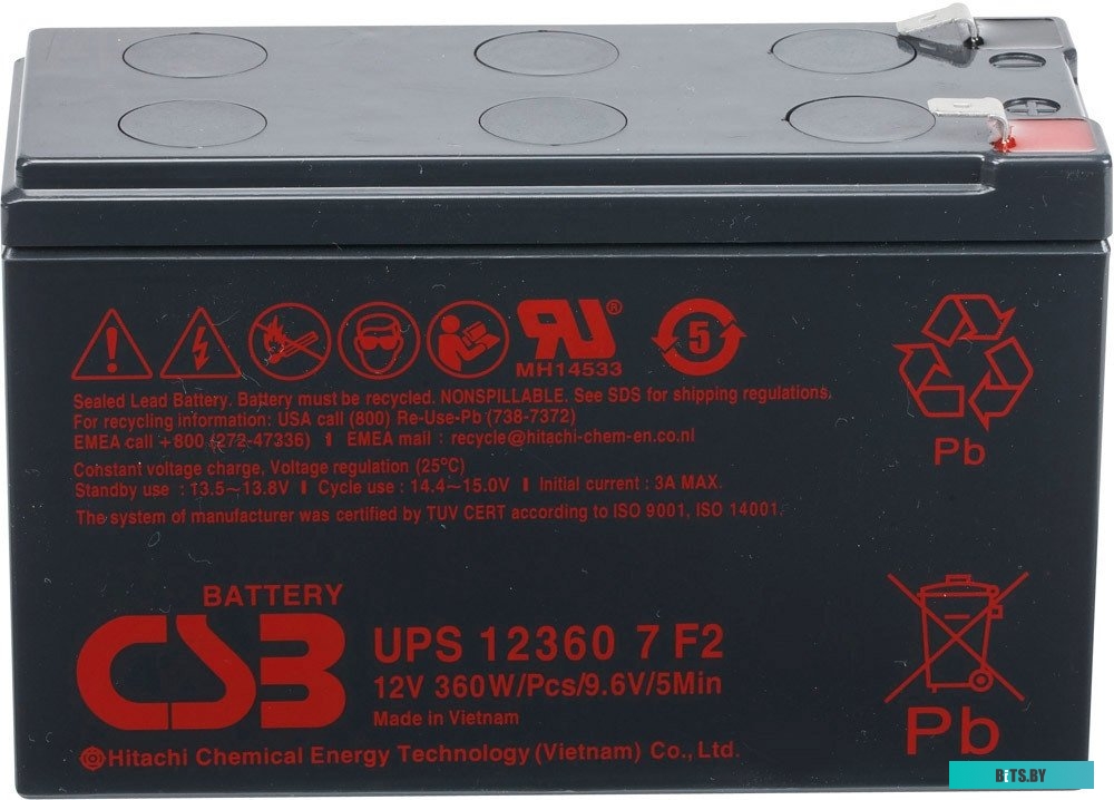 Аккумулятор для ИБП CSB Battery UPS123607 F2 (12В/7.5 А·ч)