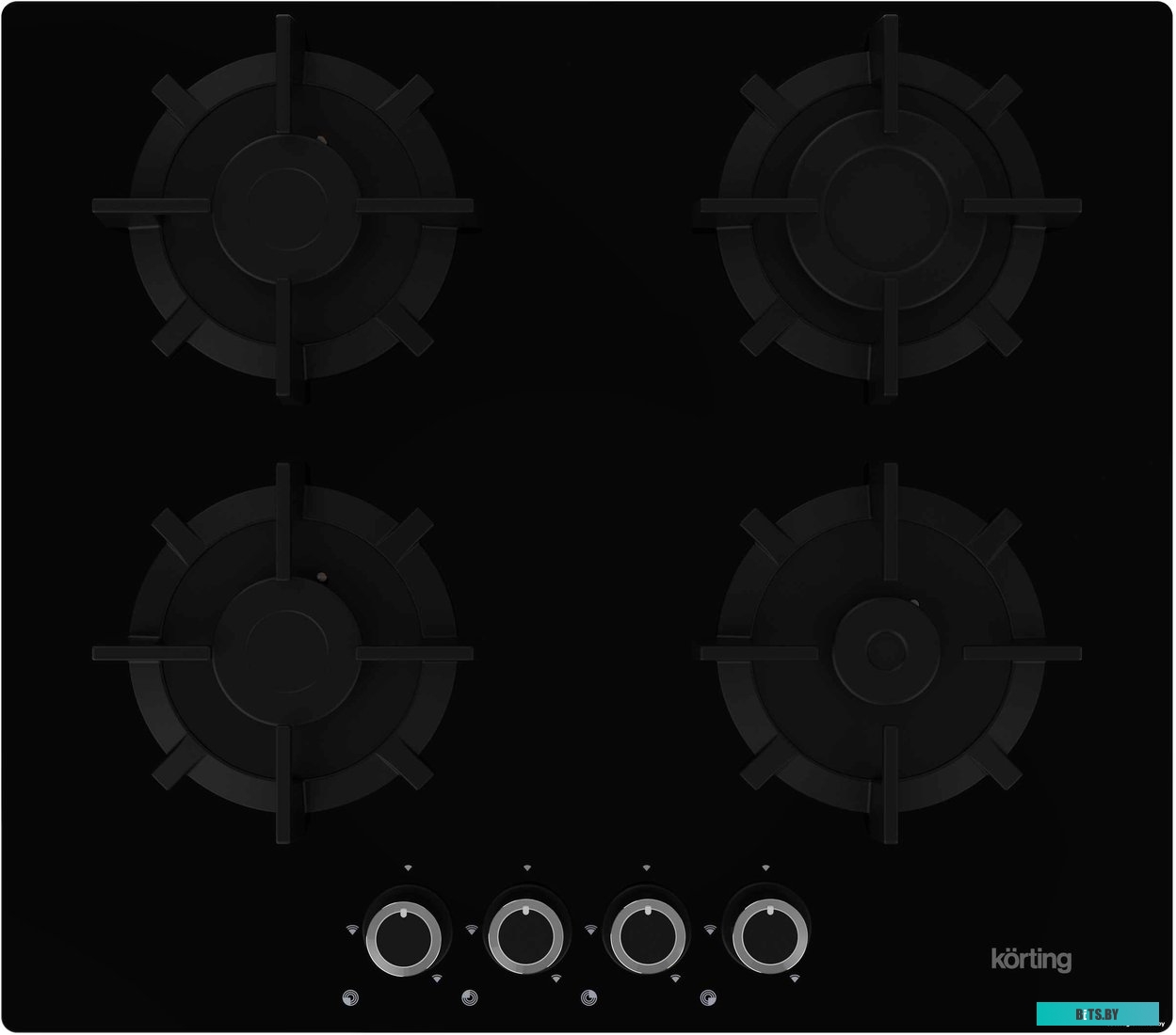 HGG 6420 CN Встраиваемая варочная панель/ Газ, 60 см, 4 конфорки, стекло, черный цвет