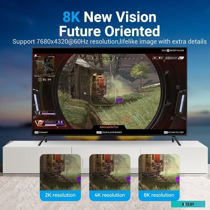 Кабель Vention DisplayPort v1.4 20M/20M - 2м HCABH