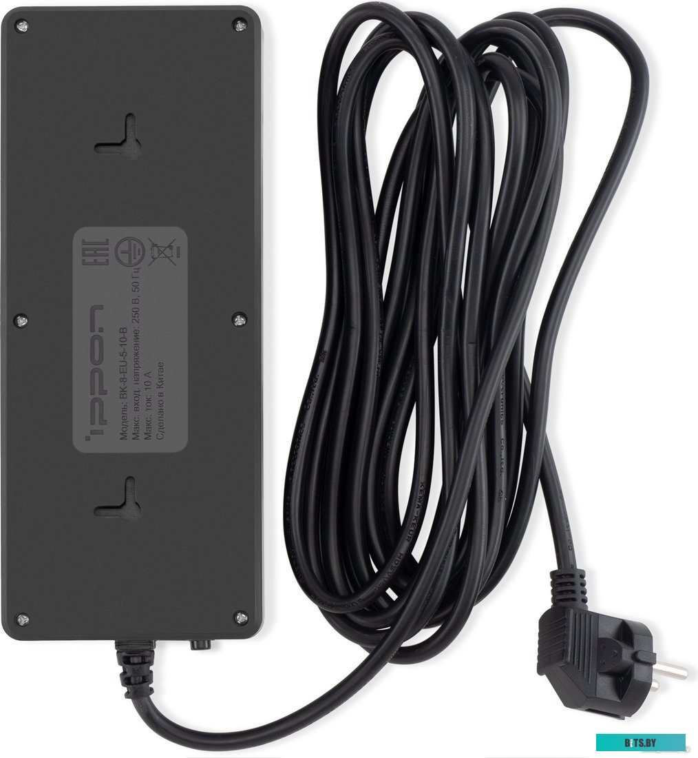 BK-8-EU-3-10-B Сетевой фильтр Ippon BK-8-EU-3-10-B 3м (8 розеток) черный (коробка)