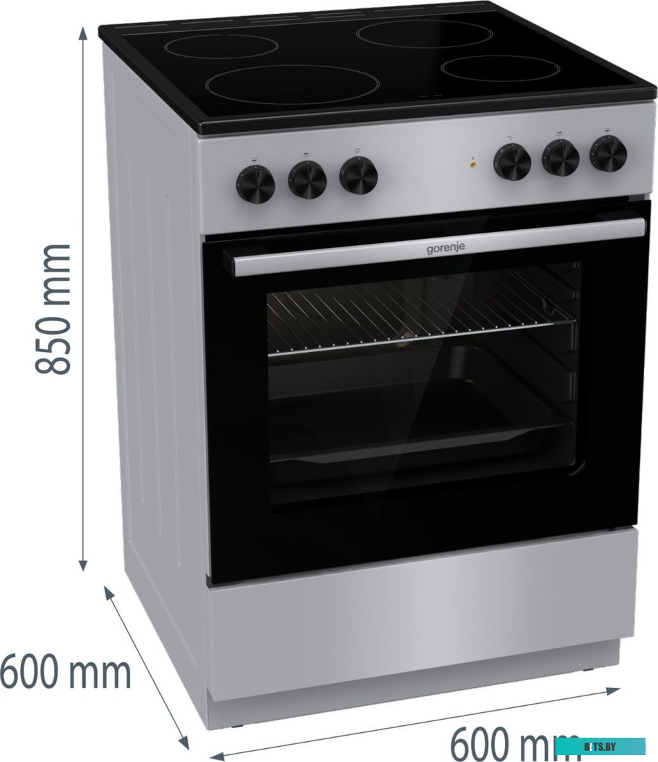 GEC6A11SG Электрическая плита Gorenje GEC6A11SG,  стеклокерамика,  без крышки,  серый