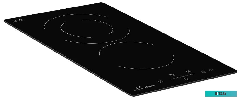 MHE 3002 Встраиваемая варочная панель Monsher/ 30 см, электрическая, две конфорки, черный цвет