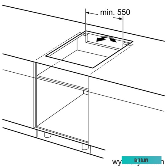 PIF651FC1E Индукционная,  60 см, индукция, скошенные края, сенсорное управление, черный