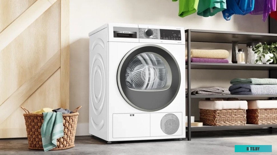 WQG1420AME Serie 4, Сушильная машина с тепловым насосом, макс.загрузка - 9кг, Класс энергоэфф-ти: A++, LED-дисплей с текстовой информацией. Основные п