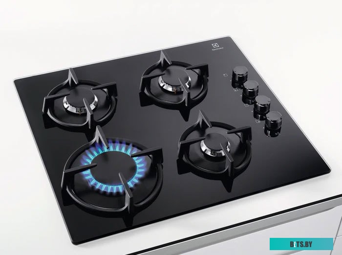 EGG6407K Встраиваемые газовые панели ELECTROLUX/ Газовая варочная поверхность, газ на стекле, 4 индивидуальных чугунных держателя, газконтроль варочно