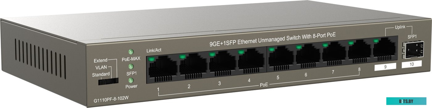 Коммутатор неуправляемый IP-COM G1110PF-8-102W