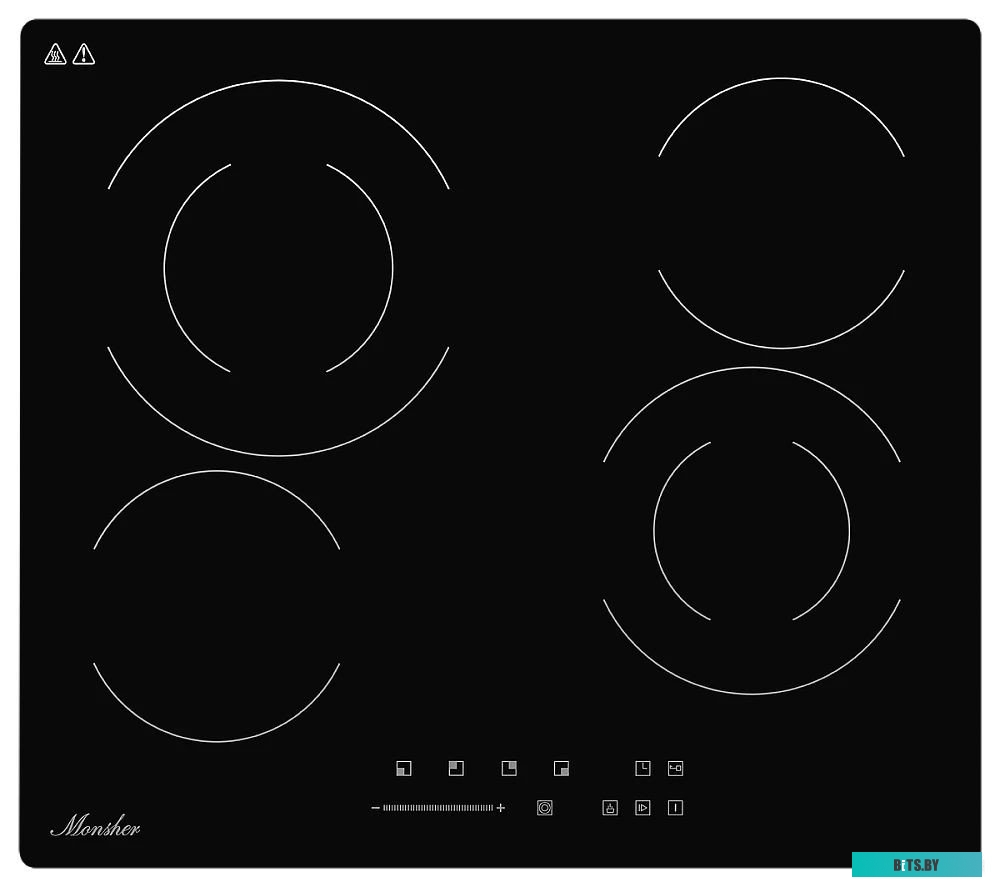 MHE 6022 Встраиваемая варочная панель/ электрическая, 60 см, 4 конфорки, черный цвет