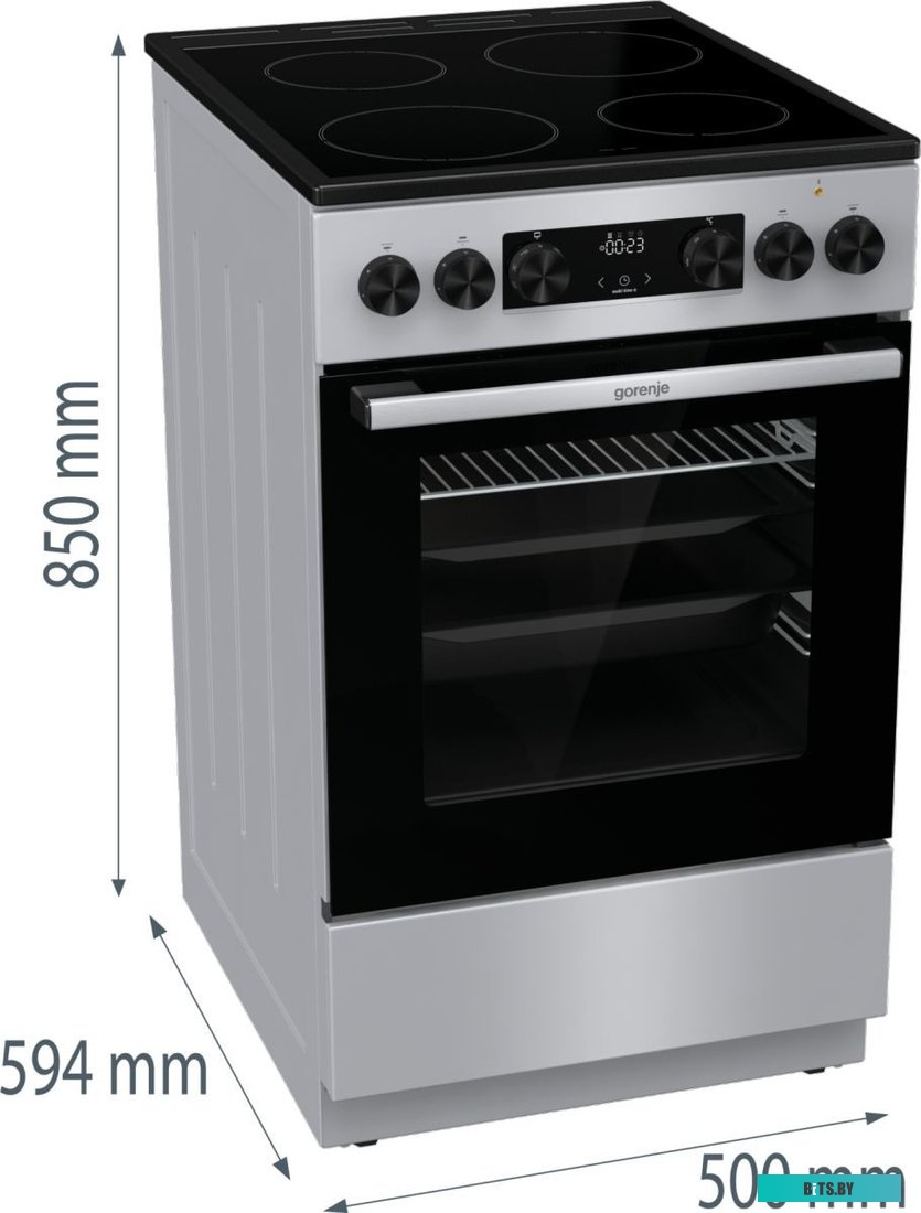 GEC5C41SG Электрическая плита Gorenje GEC5C41SG,  стеклокерамика,  без крышки,  серый