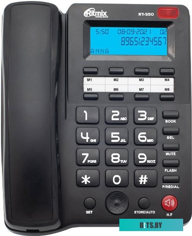 80001483 Телефон проводной Ritmix RT-550 черный