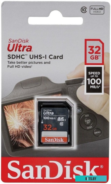 Карта памяти SanDisk Ultra SDHC SDSDUNR-032G-GN3IN 32GB