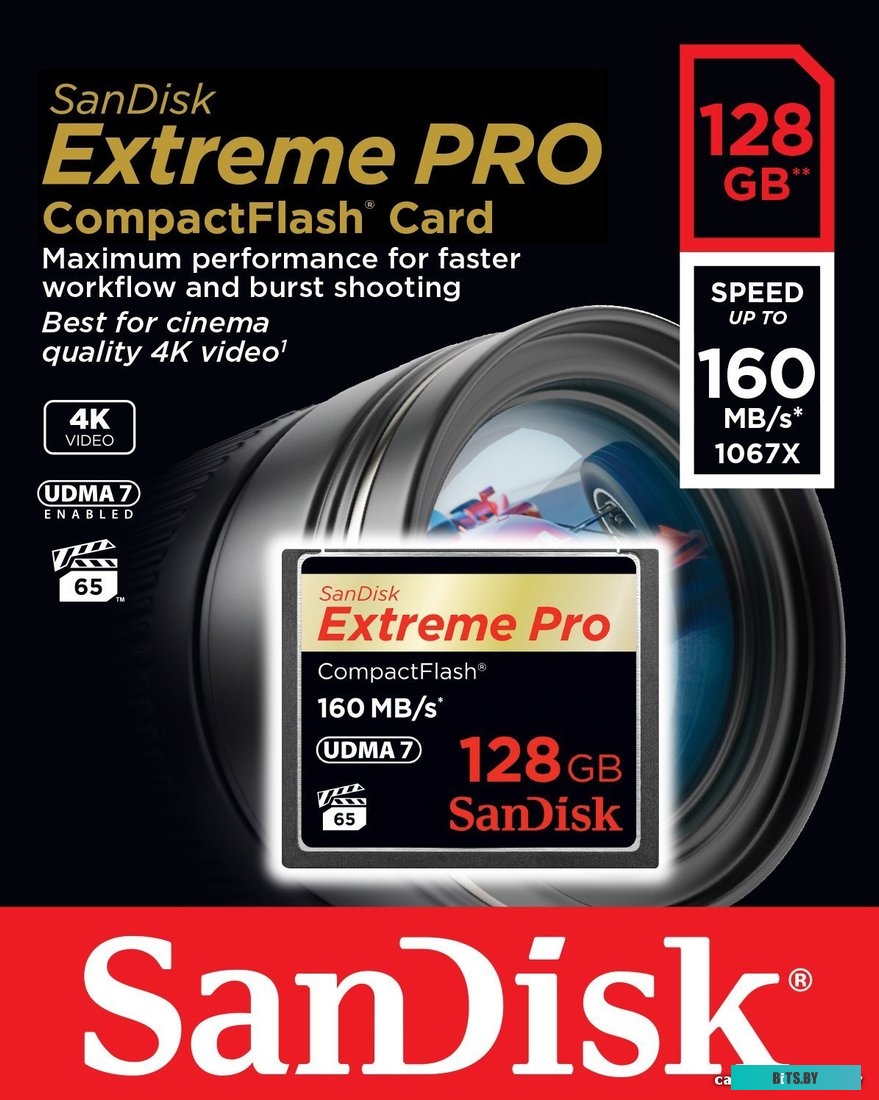 Карта памяти SanDisk Extreme Pro CompactFlash 128GB [SDCFXPS-128G-X46]
