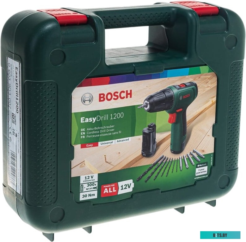 Дрель-шуруповерт Bosch EasyDrill 1200 06039D3007 (с 2-мя АКБ, кейс) <0 603 9D3 007>