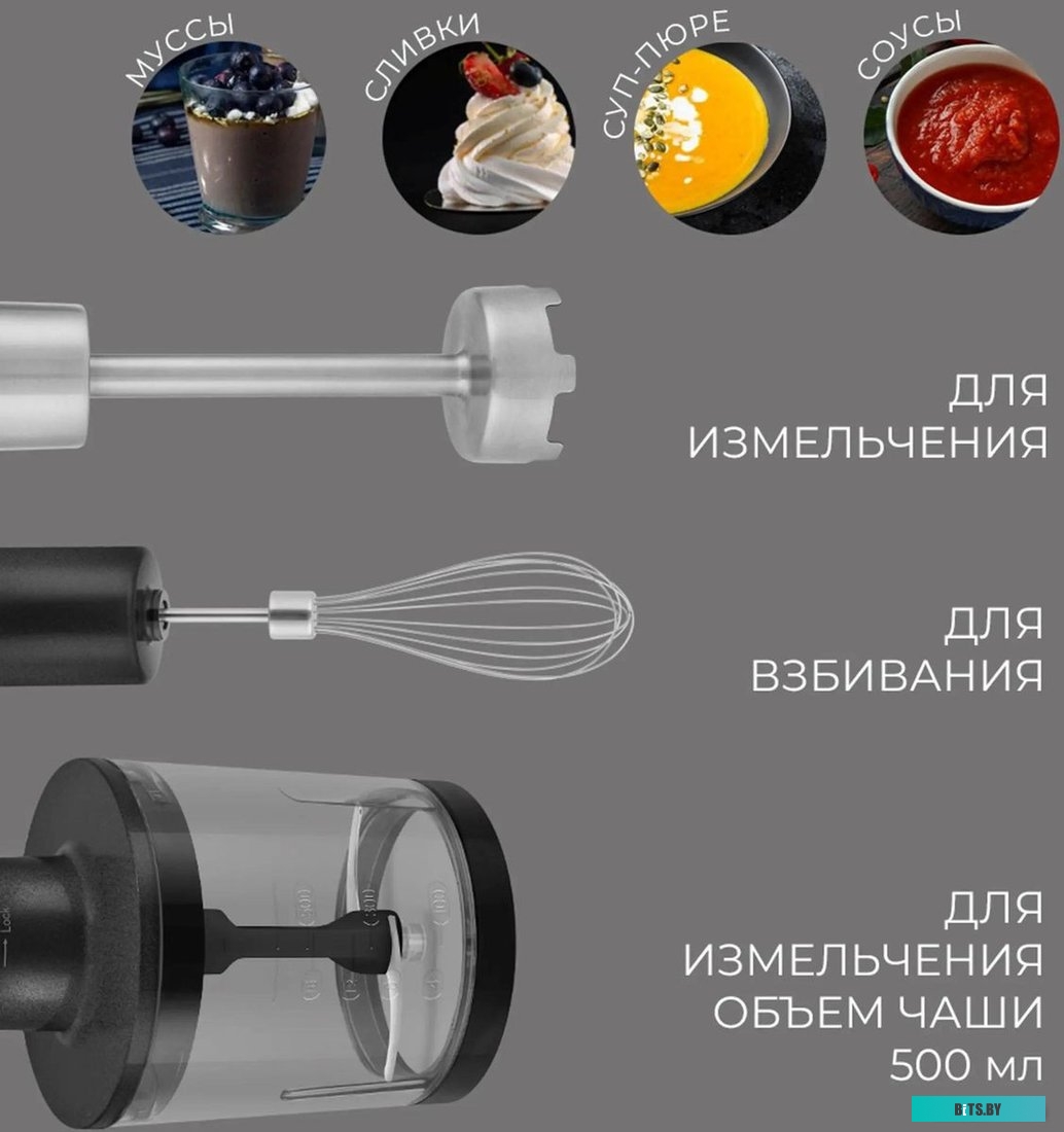 RDE-1301 Блендер Rondell 1301-RE-01,  погружной,  серебристый