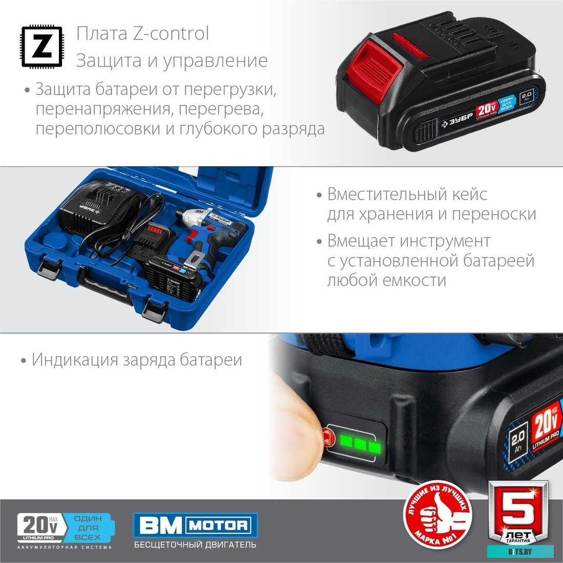 Зубр Профессионал GVB-250-22 (с 2-мя АКБ, кейс)