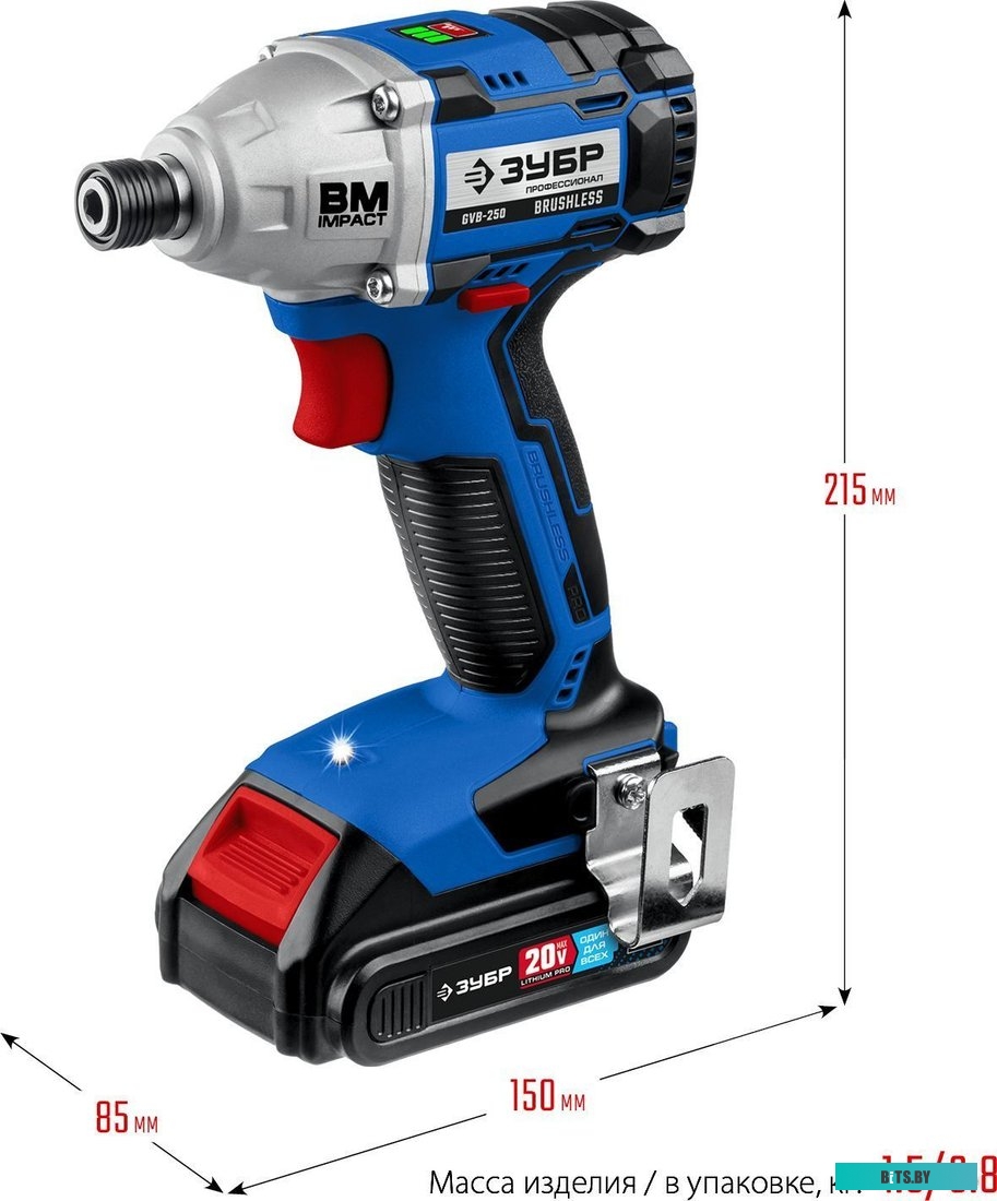 Зубр Профессионал GVB-250-22 (с 2-мя АКБ, кейс)