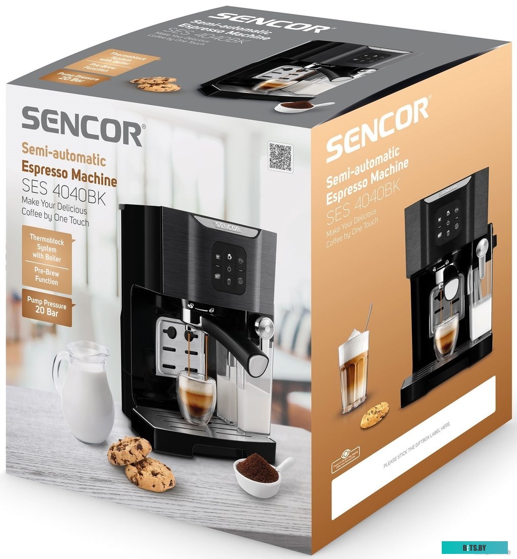 SES 4040BK Рожковая помповая кофеварка Sencor SES 4040BK