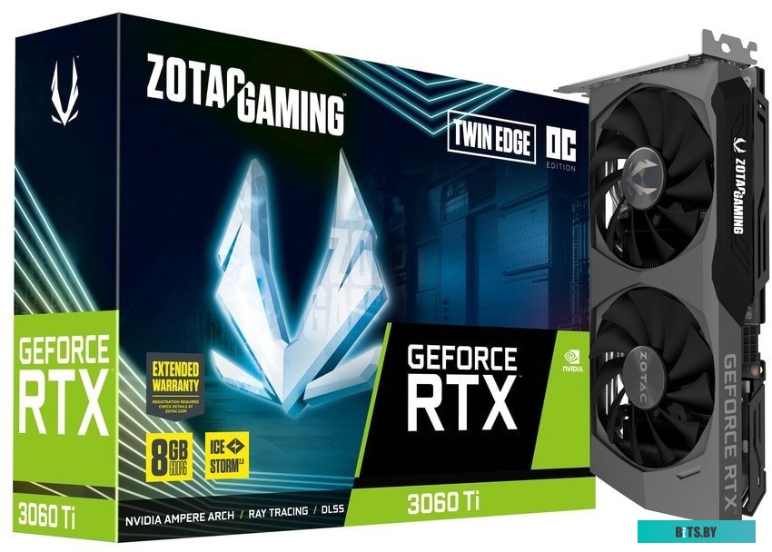 Видеокарта Zotac GeForce RTX 3060 Ti Twin Edge OC LHR 8GB GDDR6 ZT-A30610H-10MLHR