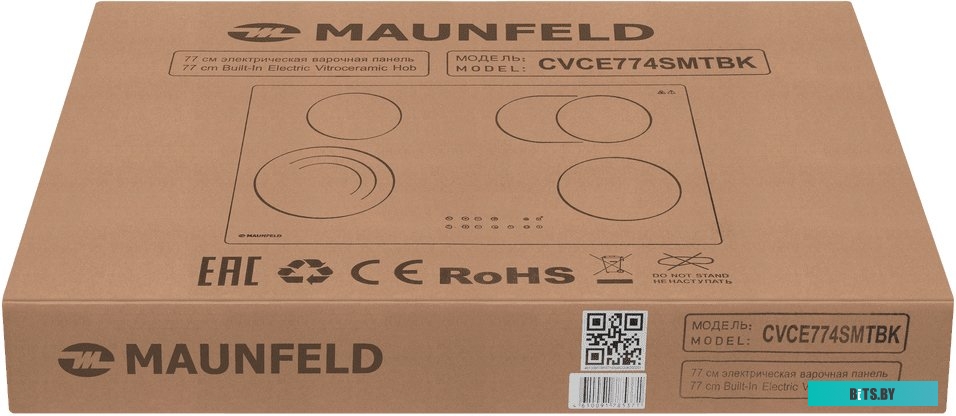 КА-00017391 Электрическая варочная панель MAUNFELD CVCE774SMTBK,  Hi-Light,  независимая,  черный