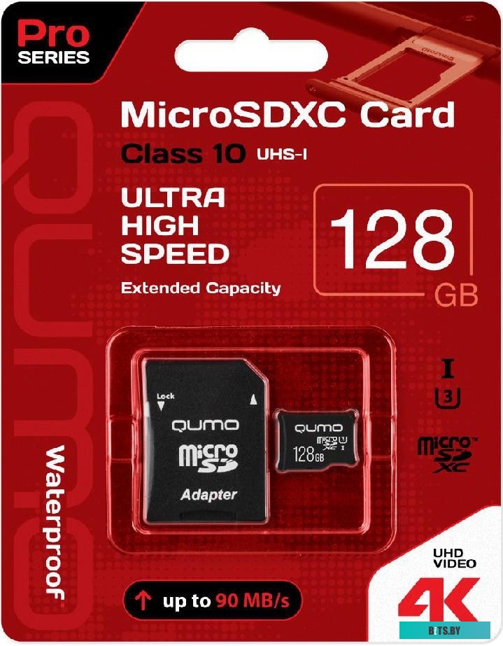 Карта памяти Qumo microSDXC QM128GMICSDXC10U3 128GB
