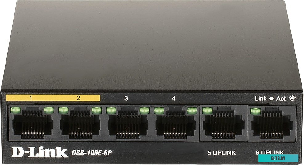 Неуправляемый коммутатор D-Link DSS-100E-6P/A1A