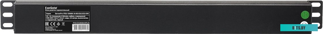 Блок розеток ExeGate ServerPro PDU-19H804 Al-8S-EU2.5CU-SW <EX280843RUS>