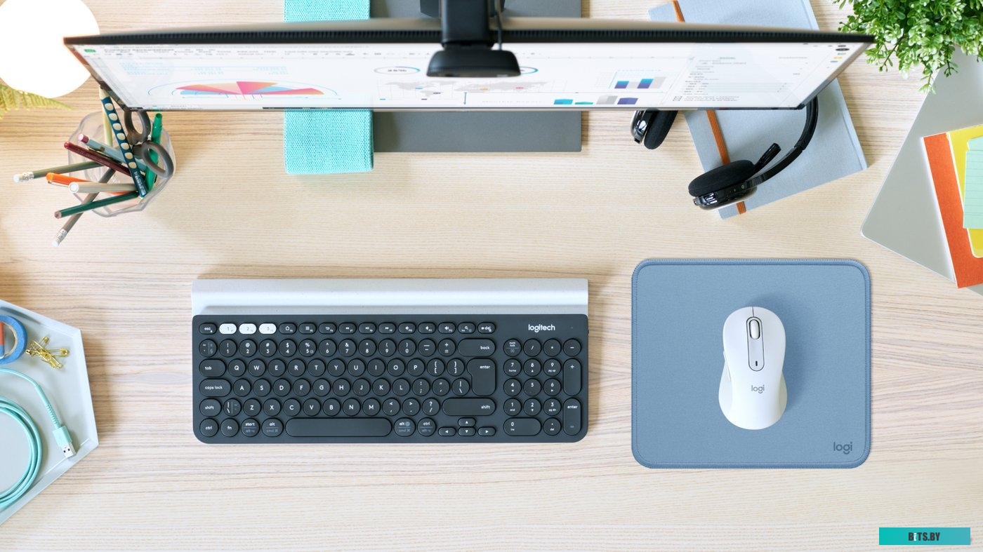 Коврик Logitech Studio Series (серо-голубой) <956-000051>