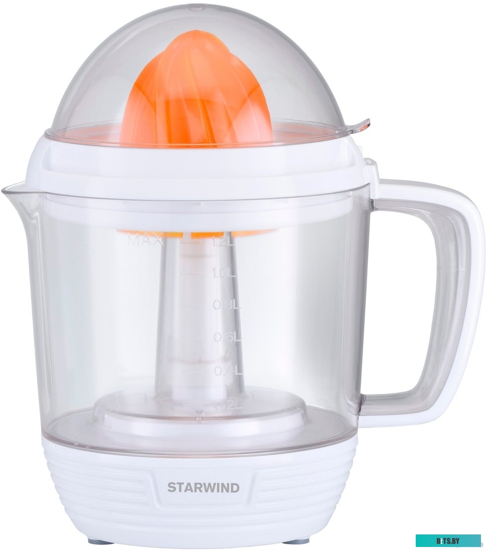 SJ 1241 Соковыжималка цитрусовая Starwind SJ 1241 30Вт рез.сок.:1200мл. белый/прозрачный