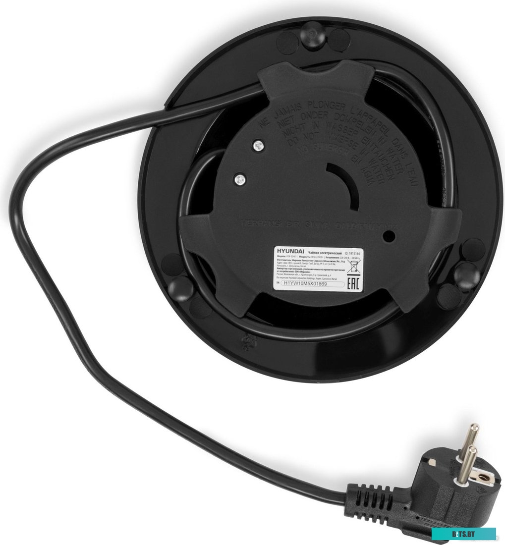 HYK-G3401 Чайник электрический Hyundai HYK-G3401 1.7л. 2200Вт черный/серебристый (корпус: стекло)