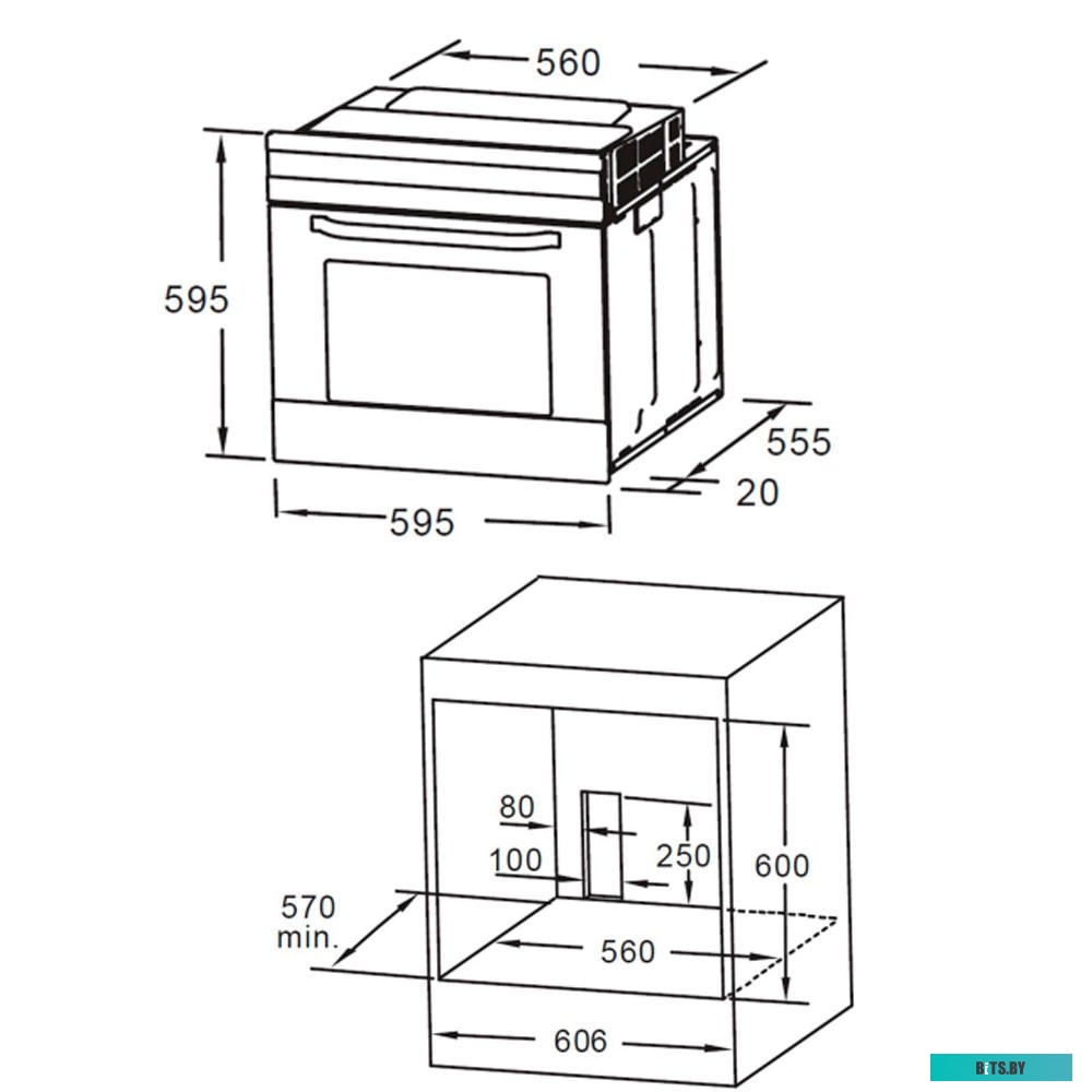 КА-00016905 Духовой шкаф MAUNFELD MOGM703B2,  черный