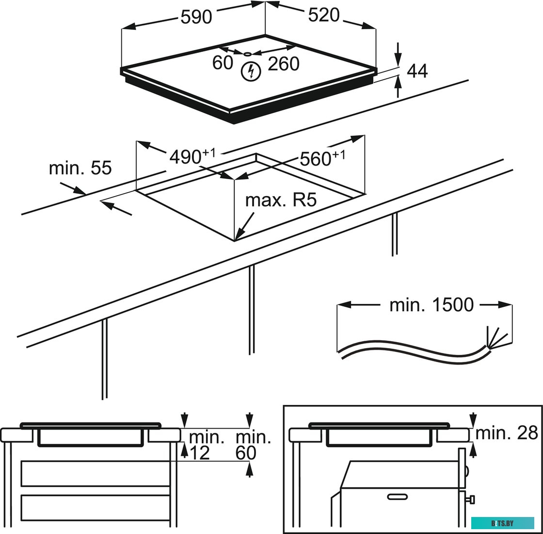 EIV654 Индукционная варочная панель Electrolux EIV654,  независимая,  черный