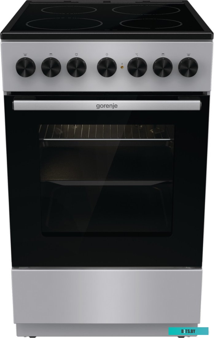 GEC5B20SG Электрическая плита Gorenje GEC5B20SG,  стеклокерамика,  инфракрасная,  без крышки,  серебристый