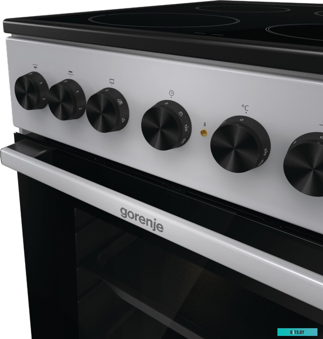 GEC5B20SG Электрическая плита Gorenje GEC5B20SG,  стеклокерамика,  инфракрасная,  без крышки,  серебристый
