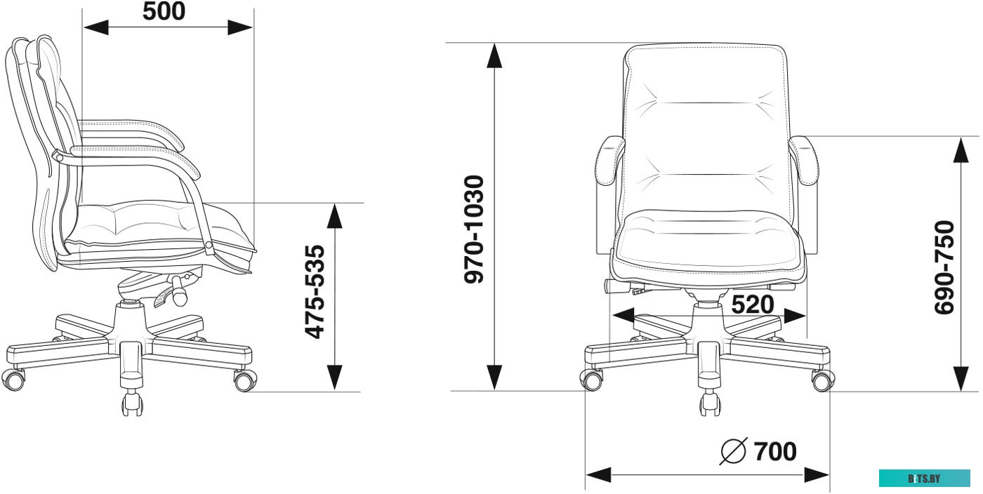 Офисное кресло (Стул) Бюрократ T-9927WALNUT-LOW (черный) <T-9927WALNUT-LOW/BL>