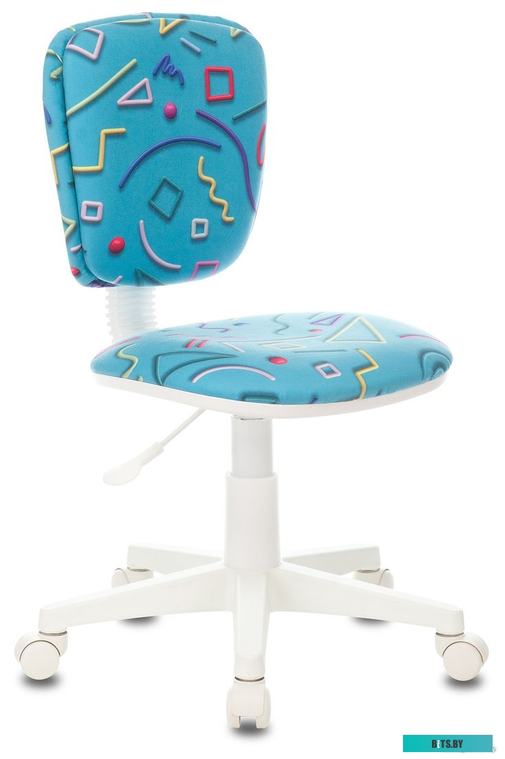 CH-W204/F/STICK-BL Кресло детское Бюрократ CH-W204/F голубой Sticks 06 крестов. пластик подст.для ног пластик белый