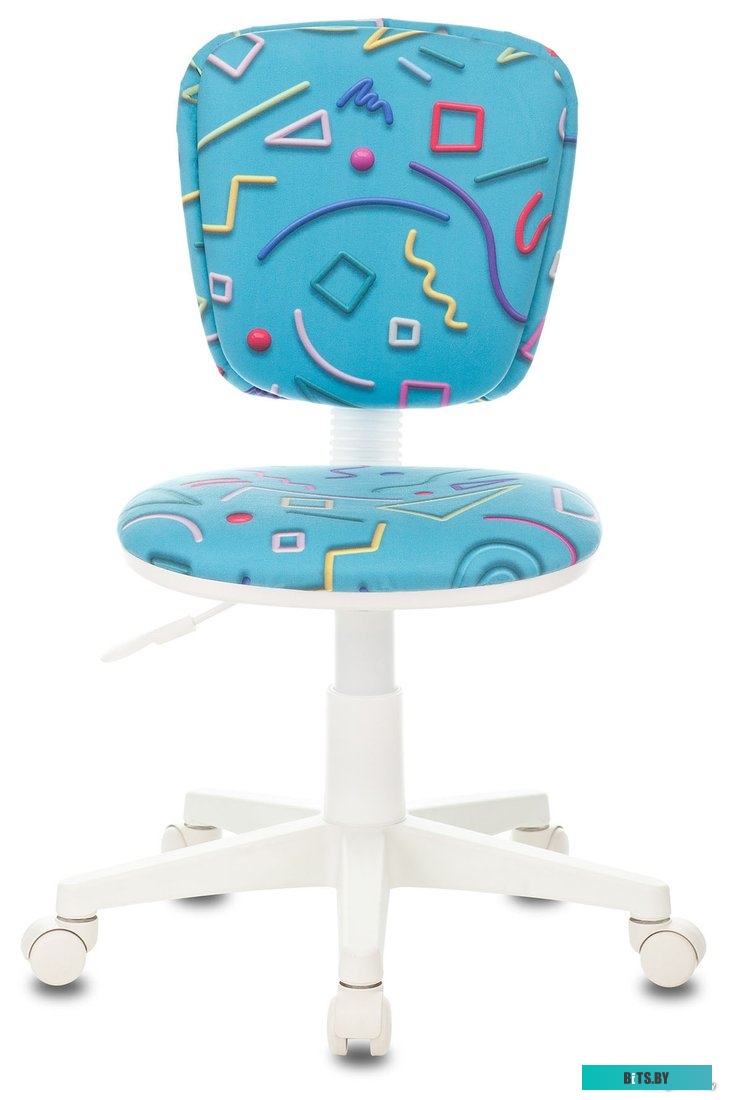 CH-W204/F/STICK-BL Кресло детское Бюрократ CH-W204/F голубой Sticks 06 крестов. пластик подст.для ног пластик белый