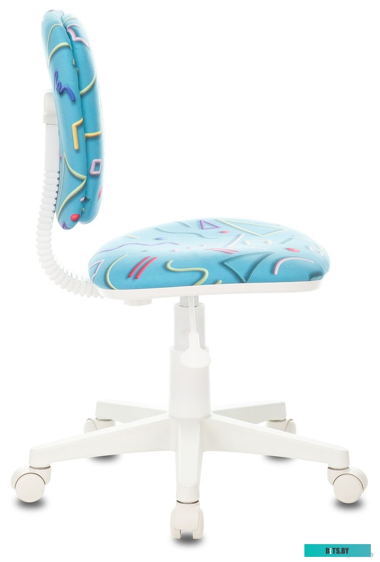 CH-W204/F/STICK-BL Кресло детское Бюрократ CH-W204/F голубой Sticks 06 крестов. пластик подст.для ног пластик белый