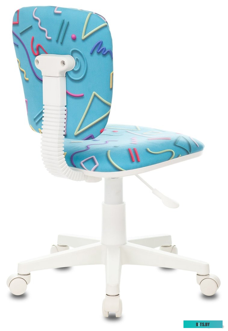 CH-W204/F/STICK-BL Кресло детское Бюрократ CH-W204/F голубой Sticks 06 крестов. пластик подст.для ног пластик белый