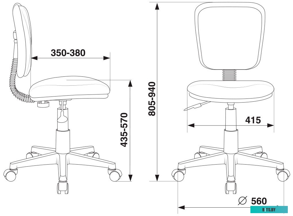 CH-W204/F/STICK-BL Кресло детское Бюрократ CH-W204/F голубой Sticks 06 крестов. пластик подст.для ног пластик белый