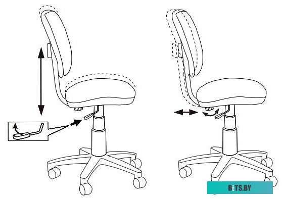 CH-W204/F/STICK-BL Кресло детское Бюрократ CH-W204/F голубой Sticks 06 крестов. пластик подст.для ног пластик белый