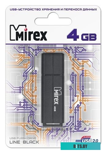 USB накопитель (Флешка) Mirex Color Blade Line 4GB (черный) [13600-FMULBK04]