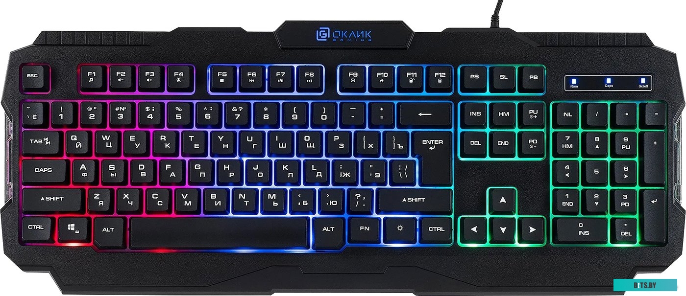 Клавиатура Оклик 757G HW2 черный USB for gamer (1790295)