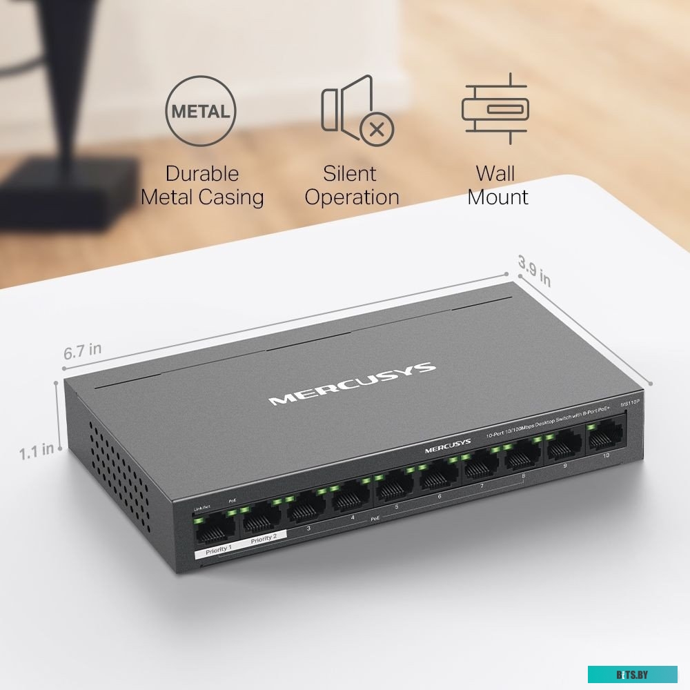 Неуправляемый коммутатор Mercusys MS110P