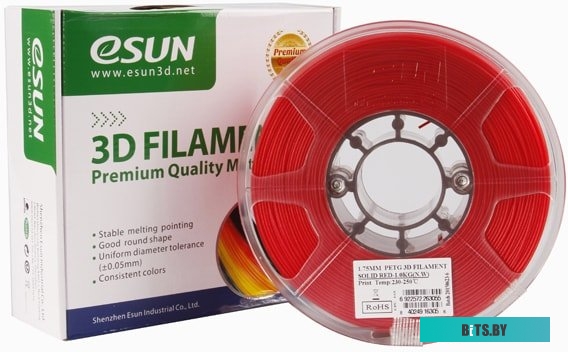 Т0025881 eSUN PET-G 1.75 мм 1000 г (красный непрозрачный)