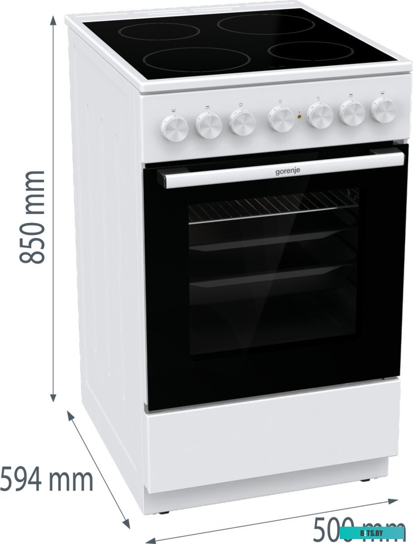 GEC5C61WG Электрическая плита Gorenje GEC5C61WG,  стеклокерамика,  без крышки,  белый