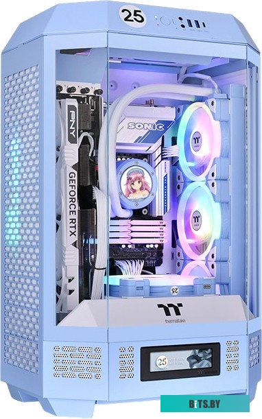 Корпус Thermaltake The Tower 300 Hydrangea голубой без БП miniITX 7x120mm 5x140mm 2xUSB3.0 audio bott PSU