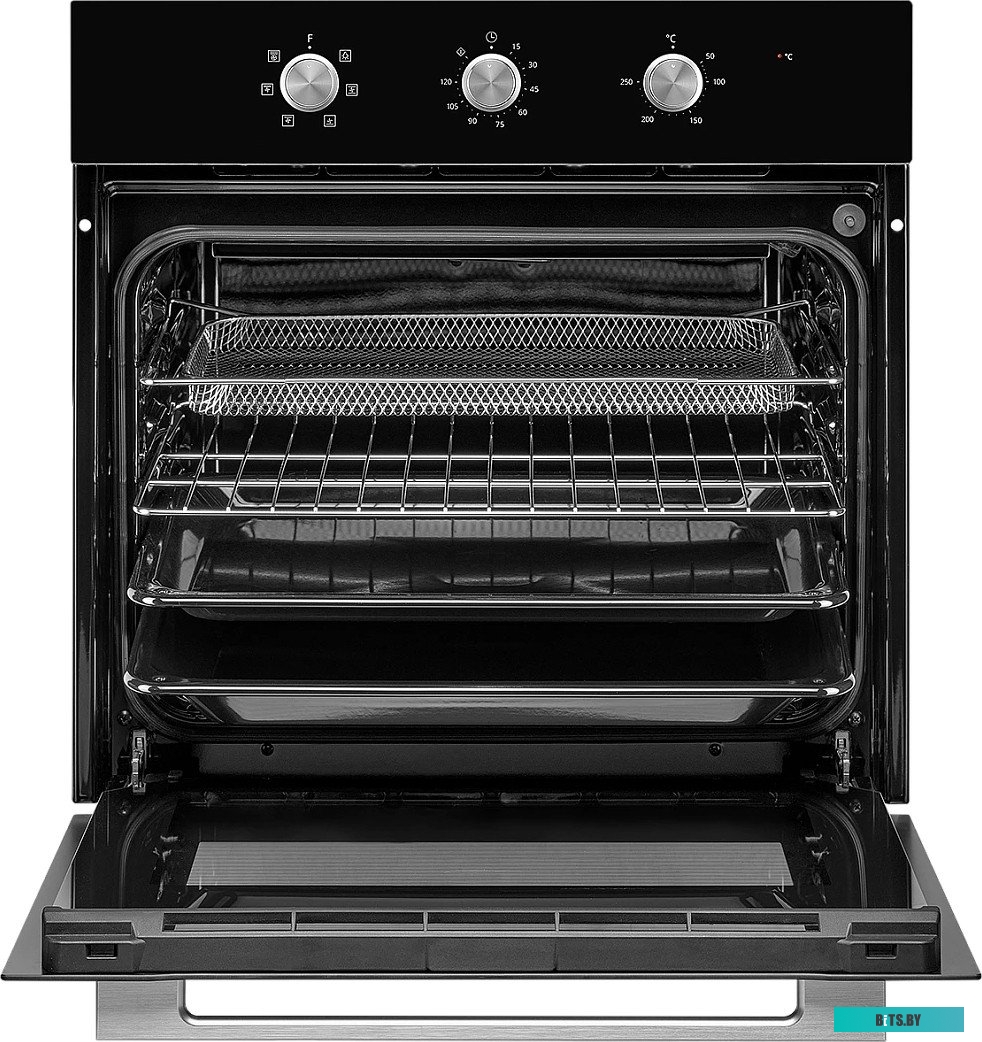 MOE 4592 Noir Электрический духовой шкаф Monsher/ ширина 45 см, High-Tech, 50 л, гидролизная очистка, 9 режимов, черный