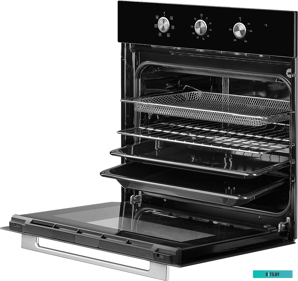 MOE 4592 Noir Электрический духовой шкаф Monsher/ ширина 45 см, High-Tech, 50 л, гидролизная очистка, 9 режимов, черный