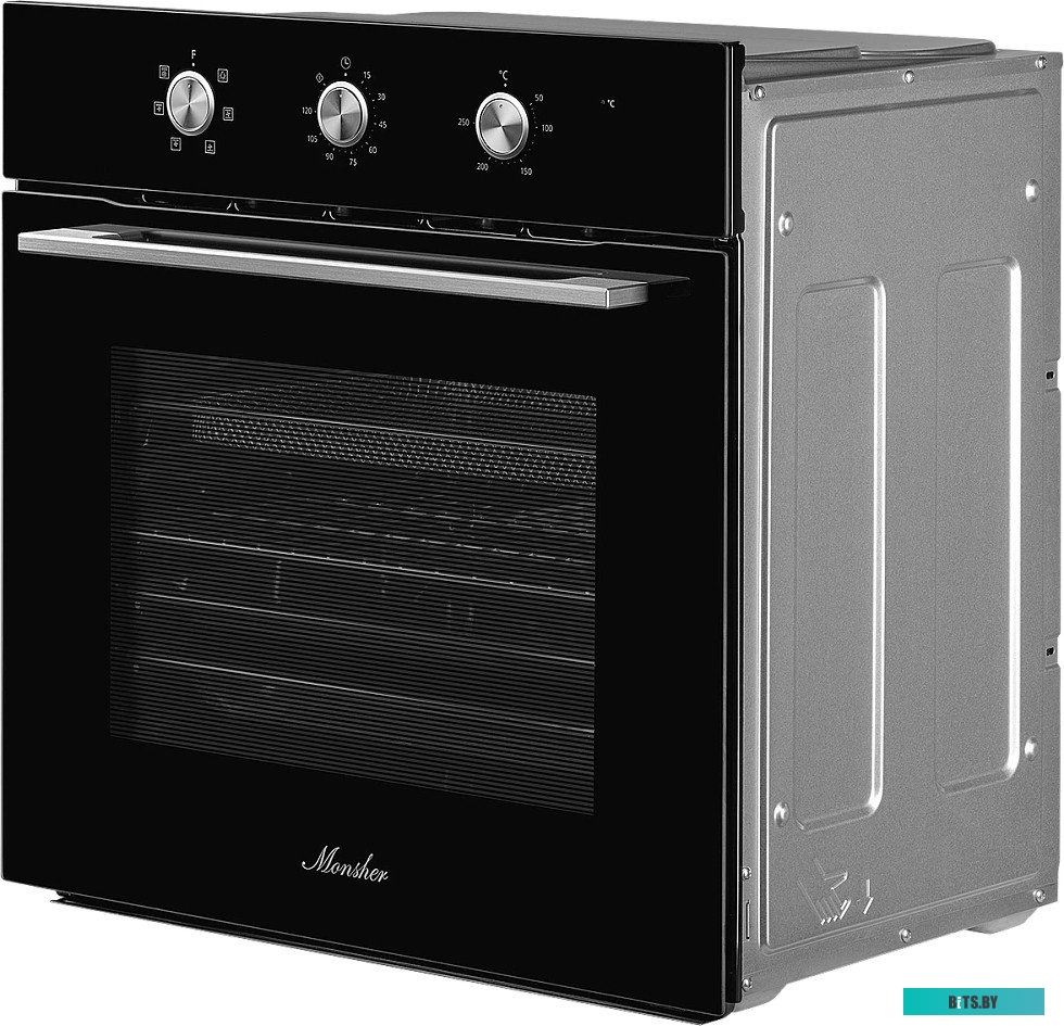 MOE 4592 Noir Электрический духовой шкаф Monsher/ ширина 45 см, High-Tech, 50 л, гидролизная очистка, 9 режимов, черный